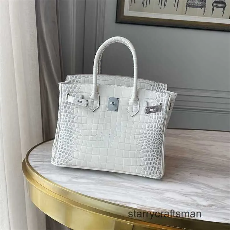 TOTE TORPS Designer Himalaya Crocodile torebki High End Diamond Białe klamrę Biała krokodyl torba Srebrna klamra skórzana torebka moda