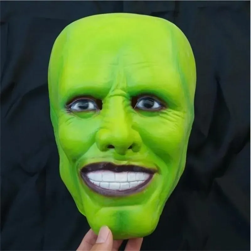 Masques Le Jim Carrey Films Masque Cosplay Masque Vert Costume Adulte Déguisements Visage Halloween Mascarade Parti Cosplay Masque Y200103