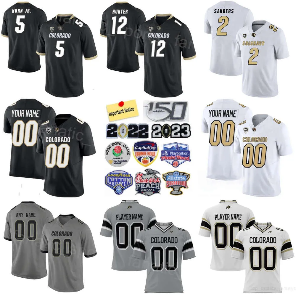 University Football Colorado Buffaloes College Jersey 5 Jimmy Horn Jr 21 Shilo Sanders 25 Marvin Ham II 43 Trevor Woods 3 Omarion Cooper 14 Joel Klatt Prosphere