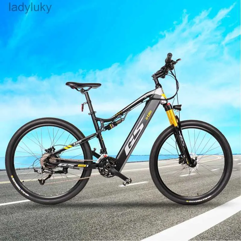 Cyklar Ny Ebike 500W 27,5-tums elektrisk cykel Aluminiumlegering Full fjädring Ebike 48V 17Ah Lithum Batteri Bekvämt lågbrus Bikel240105