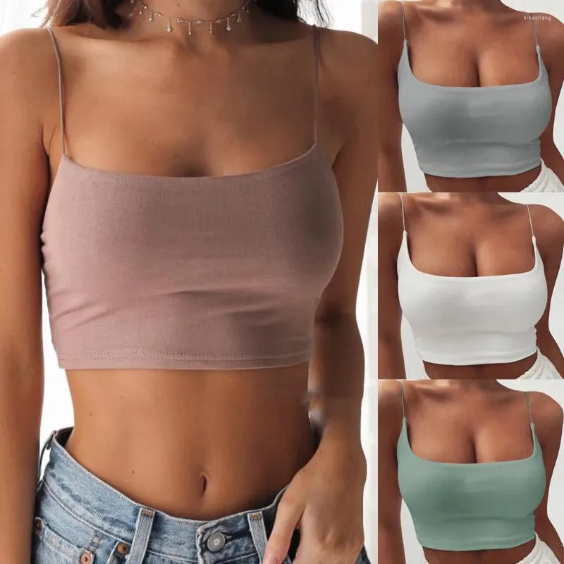 Tanques femininos moda sexy sem mangas colete casual senhoras sólido magro curto regatas lingerie topo