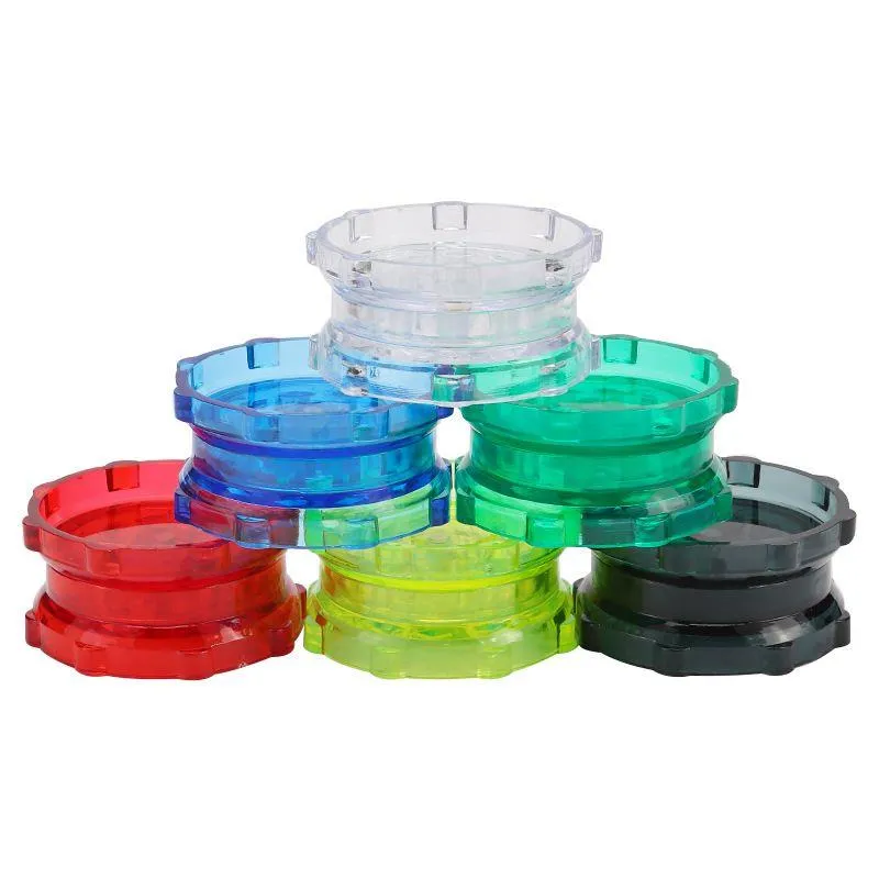 Grinder per fumo Set da fumo per smerigliatrice angolare multicolore traslucido in plastica acrilica a due strati diametro 53mm Wfmra