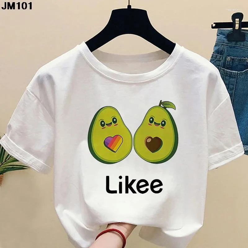 Women's T Shirts Harajuku Shirt Avocado Likee Printed T-shirt Female Short Sleeve Tees Fashion Tops Summer Casual White Tshirt Clothing