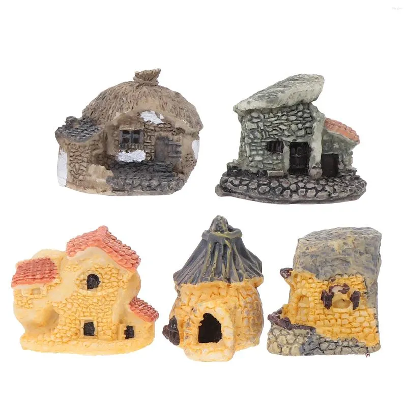 Tuindecoraties 5 stuks Micro Landschap Versieringen Bonsai Tuinieren Decor Mini Huis Model