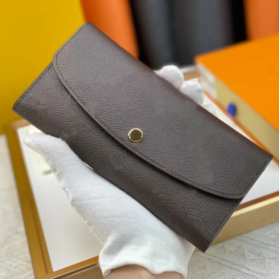 新しいスタイルのLuxurys Wallet Woman Long Purse Original Box高品質のゴールドバックルマルチカラーファッションデザイナークレジットカードパッケージ