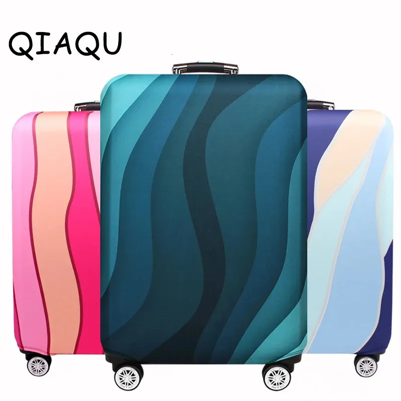 QIAQU Travel Elastic Luggage Protective Cover Thicker Suitcase Dust Protect Bag For 1832inch Baggage Trolley Accessories 240105