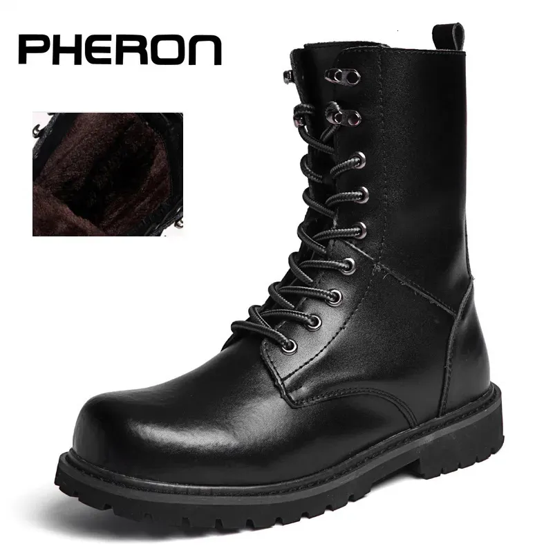 100 Genuine Leather Men Boots Breathable High Top Shoes Outdoor Casual Winter Autumn Snow For Botas Homme 240105