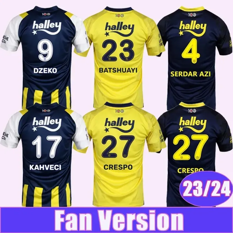 23 24 Fenerbahce Mens Soccer Jerseys Kids Kits Kits dzeko Crespo Arda Guler Kahveci Joao Pedro Batshuayi Szalai Home Away 3rd Football Shirt