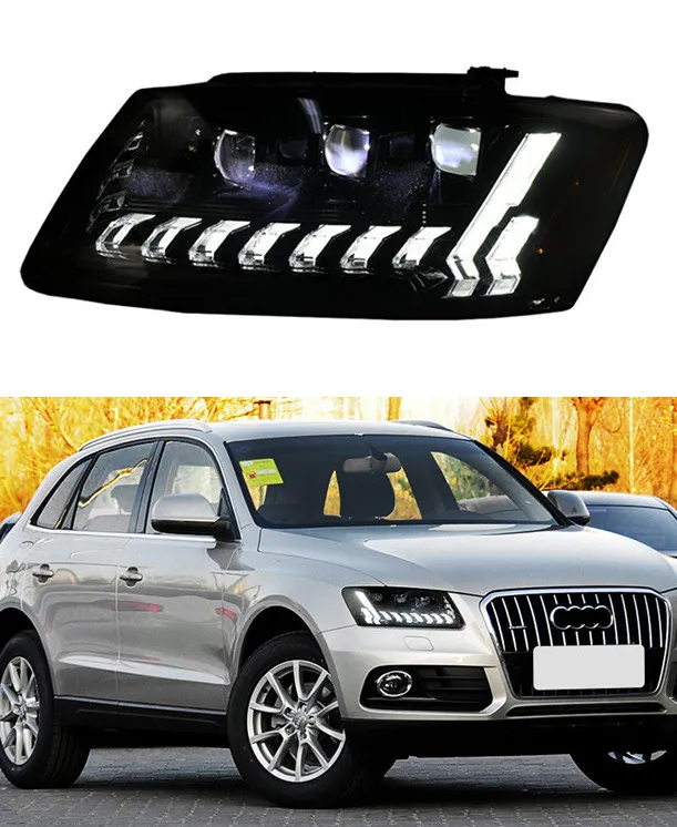 Farol diurno led para audi q5 luz principal do carro 2008-2018 lente da lâmpada de feixe alto do sinal de volta