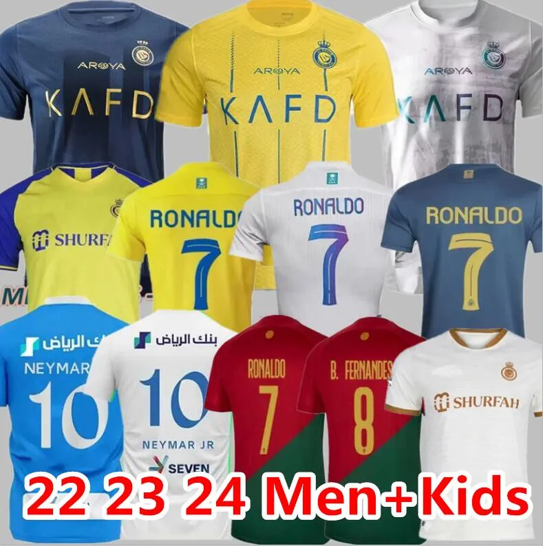 23 24 Al Nassr FC Ronaldo Fußballtrikots Männer Kinder Kit NEYMAR JR Al Hilal Saudi-Uniform CR7 Jungen Fußballtrikot MANE Al-Nassr Trikot 2023 2024 SERGEJ Saudi-Arabien