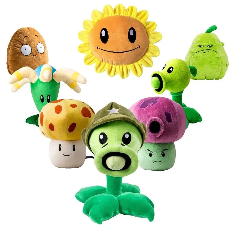 Animals Plants vs Zombies2 1540cm Cute Cartoon Game Stuffed Plush Doll Toys Sunflower WallNut Peashooter Squash Figure Kid Gift