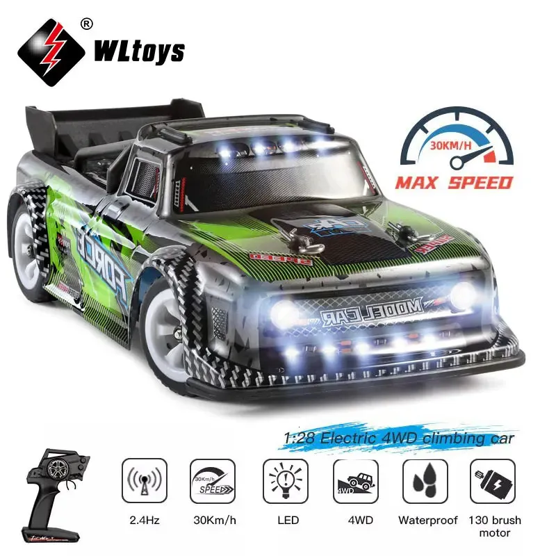 Wltoys 1 28 284131 30 km/h 2.4g racing mini rc carro 4wd elétrico de alta velocidade controle remoto deriva brinquedos para crianças presentes 240105