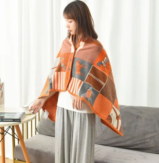 DHgate Multifunctional Shawl Plaid Blanket Office Nap Blanket Confinement Thickened Cape Blanket Warm Apron Cover Blankets Wholesale Home Garden