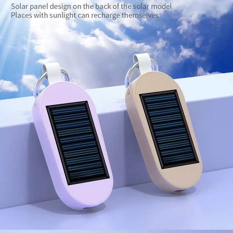 3000mAh Solar Power Bank Fast Charging Type C For IPhone Wireless Charger For Apple Watch Portable External Power Bank Keychain