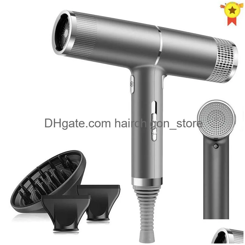 Hair Dryers Professional Care Household With Negative Ion Dryer Strong Wind Smooth Fast Drying Anion Portable Diffuser Blow Drop Del Dhdwy