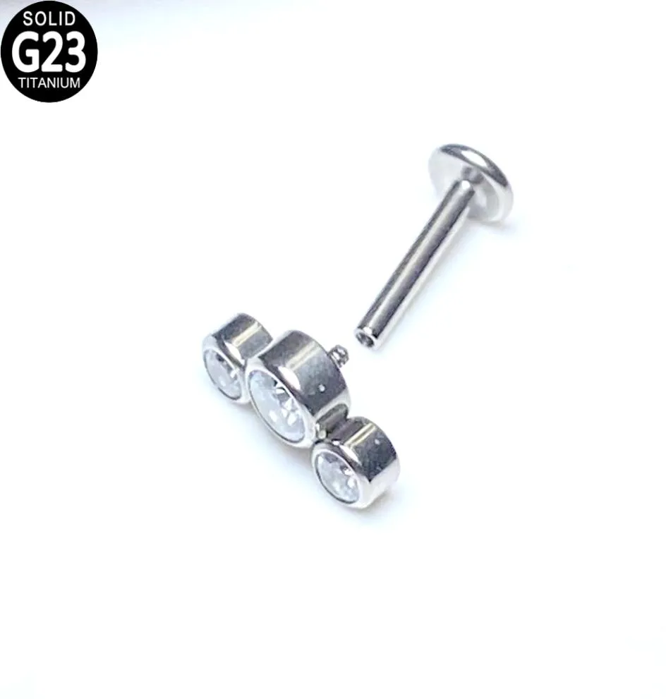 G23 Titanium Labret 스터드 지르콘 클러스터 귀이 귀선 Helix Cartlidge Earrings Lage Piercing Jewelry Women Lip Ring9203588