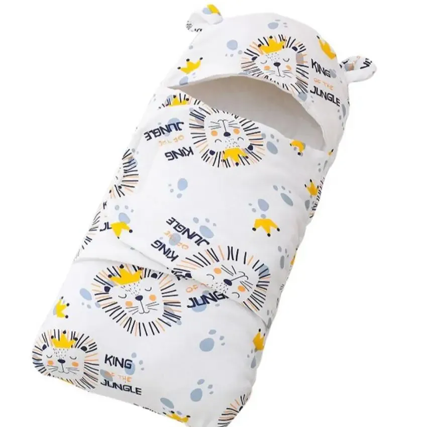 612 meses bebê nascido saco de dormir meninos meninas crianças antistartle swaddling bebê envoltório cobertores 100% algodão dos desenhos animados saco de dormir 240105