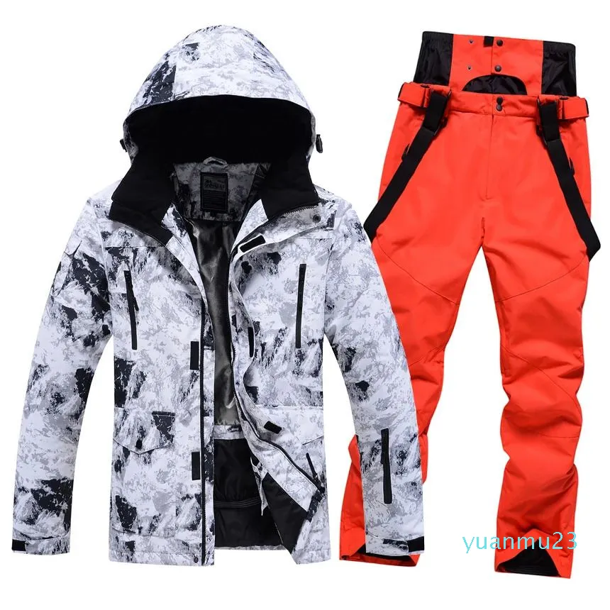 Combinaison de Ski pour hommes, coupe-vent, imperméable, épais et chaud, ensemble veste et pantalon de neige, vêtements de Snowboard pour l'extérieur, hiver