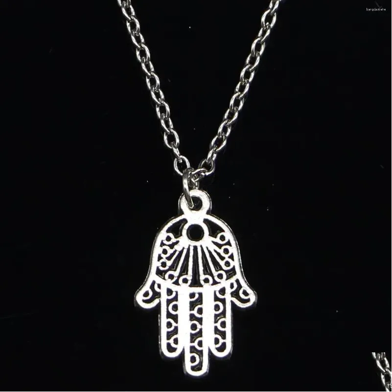 Chaînes 20pcs Collier de mode 24x15mm Hamsa Protection des mains Palm Pendentifs Court Long Femmes Hommes Colar Cadeau Bijoux Collier Drop Livraison Ot18L