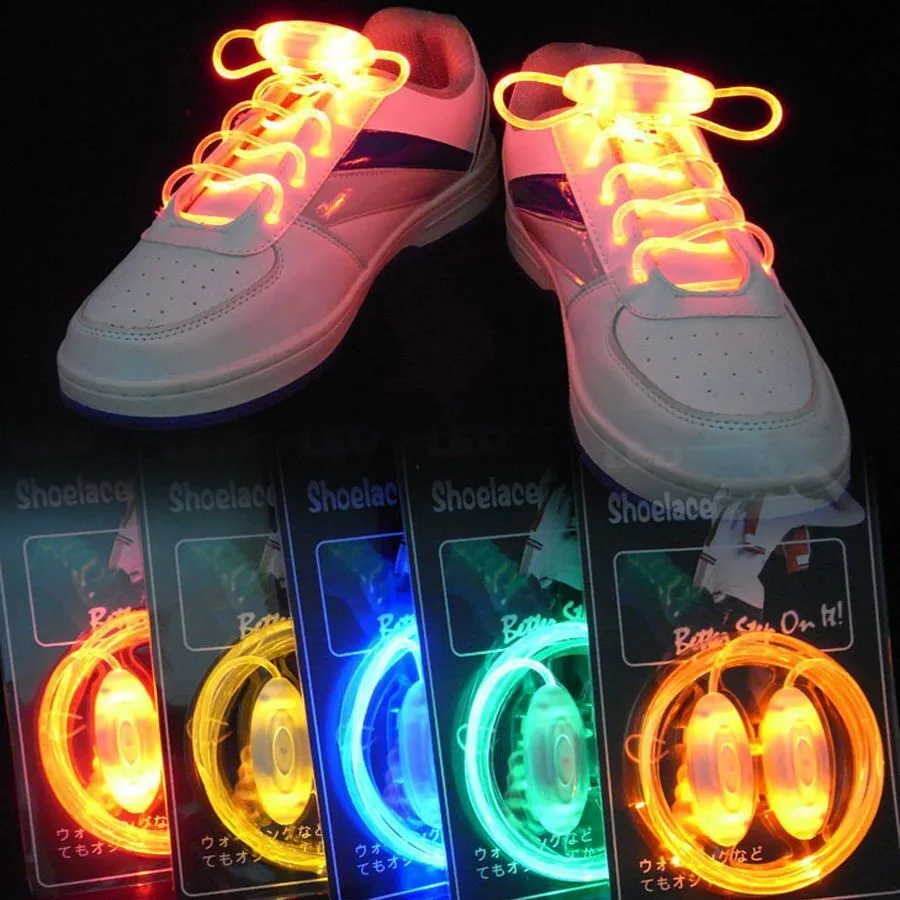 Lacets LED cool illuminent les lacets de chaussures avec 3 modes d'éclairage flash la nuit pour la soirée dansante disco Noël Hip-hop Danse Cyclisme Randonnée FAST SHIP