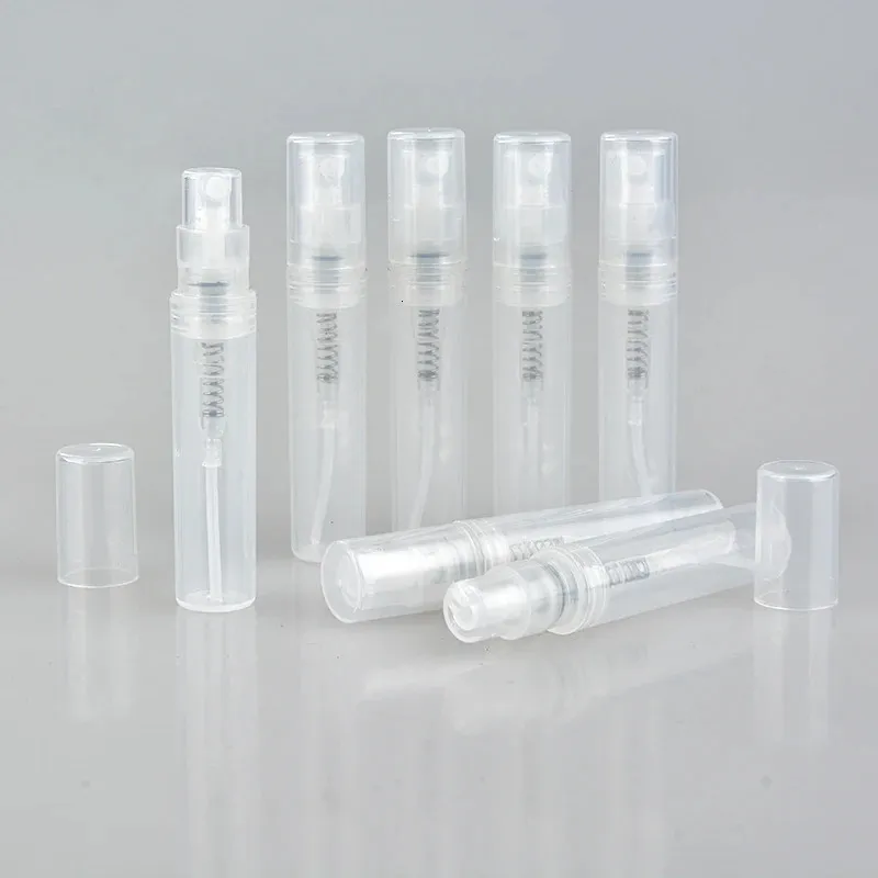 100pcslot 2ml 3ml 4ml 5ml Small Round Plastic Containers Perfume Bottles Atomizer Empty Cosmetic Containers For Sample 240104