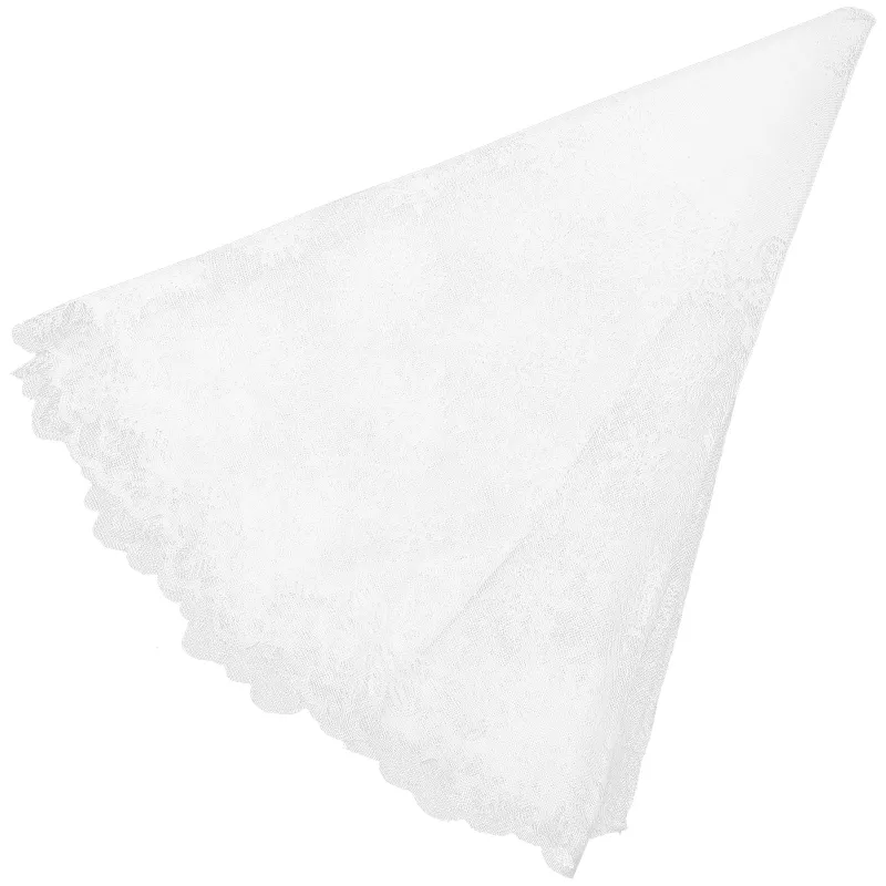 Nappe de table en dentelle de noël, nappe ronde blanche en tissu, décoration de vacances, flocon de neige