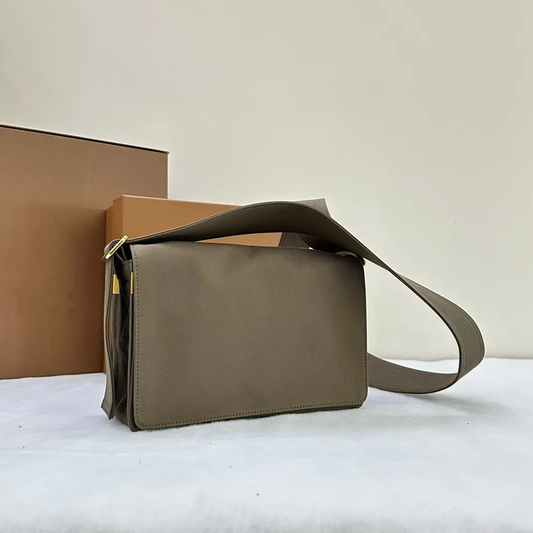 Kadınlar için pamuk karışımında lüks crossbody çanta gerçek deri ayna kaliteli katlama üstü manyetik kapanma moda tasarımcı çantası tam paketle