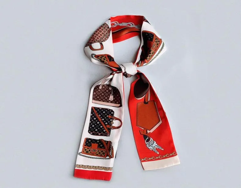 Nuova piccola sciarpa di seta femminile streamer in raso imitazione sciarpa regalo professionale personalizzata a mano 120x8 cm2113011
