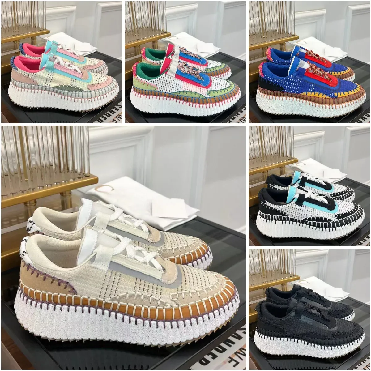 Nama Sneakers Designer Women Buty Nowy wzór pocztowy Płótna Rainbow Sneakers