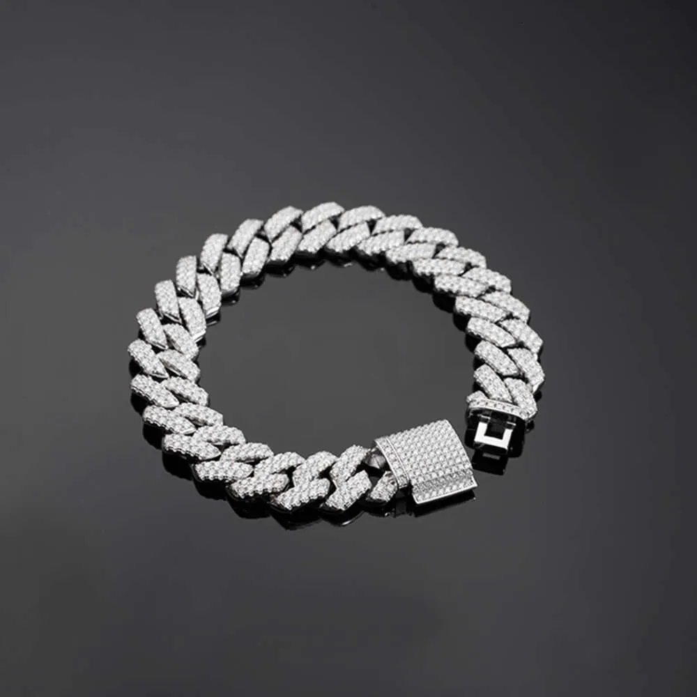 Moissanite Cuban Chain Iced Out Bracelet: Mens Moissanite Jewelry