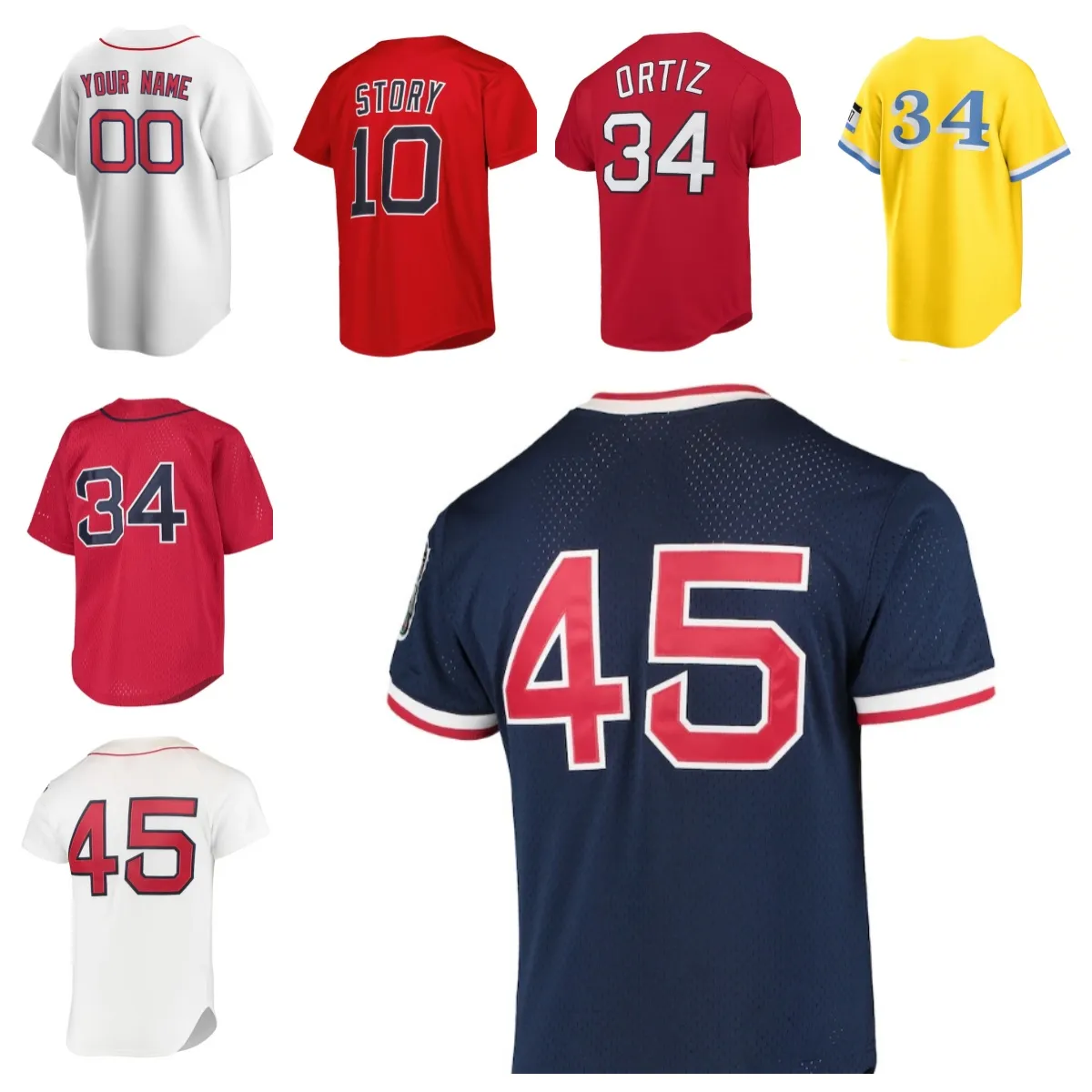 7 Masataka Yoshida 68 Mauricio Llovera 37 Nick Pivetta 야구 저지 5 Nomar Garciaparra 19 Pablo Reyes 45 Pedro Martinez Yth-6xl Size