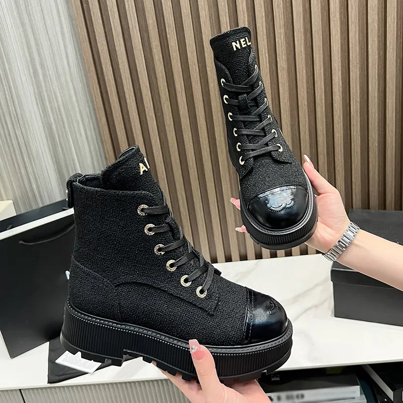 French Brand Luxury Women Designer Ankle Boots Autumn Winter Fashion Ladies Martin Boots Motorcycle boot High Quality Expensive Lady Thick Sole Leather Snow Boots