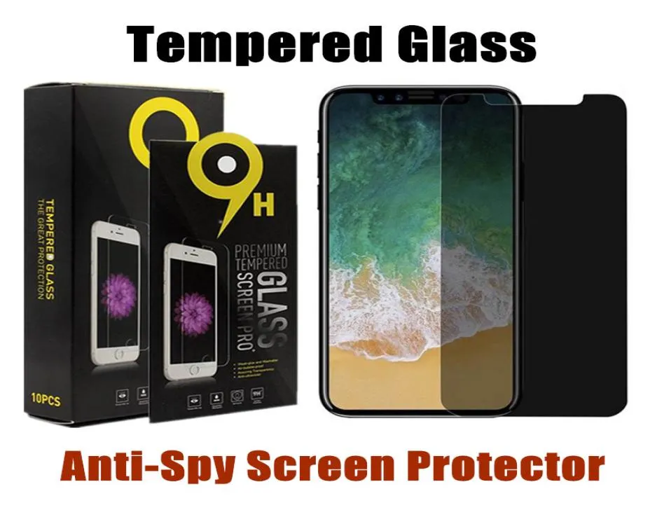 AntiSpy Screen Protector For iPhone 13 12 Mini 11 Pro X XS MAX XR 8 7 6 Plus Privacy Tempered Glass With Retail Package5410635