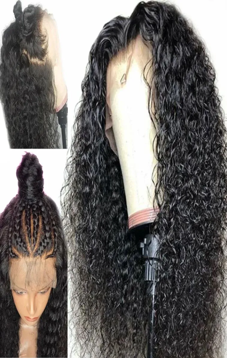 Przezroczyste koronkowe peruki czołowe 150 Wstępnie wyczerpane pełne naturalne ludzkie włosy Bezkorowe koronkowe przednie ludzkie peruki włosy kręcone niewidzialne koronkowe FR5929373