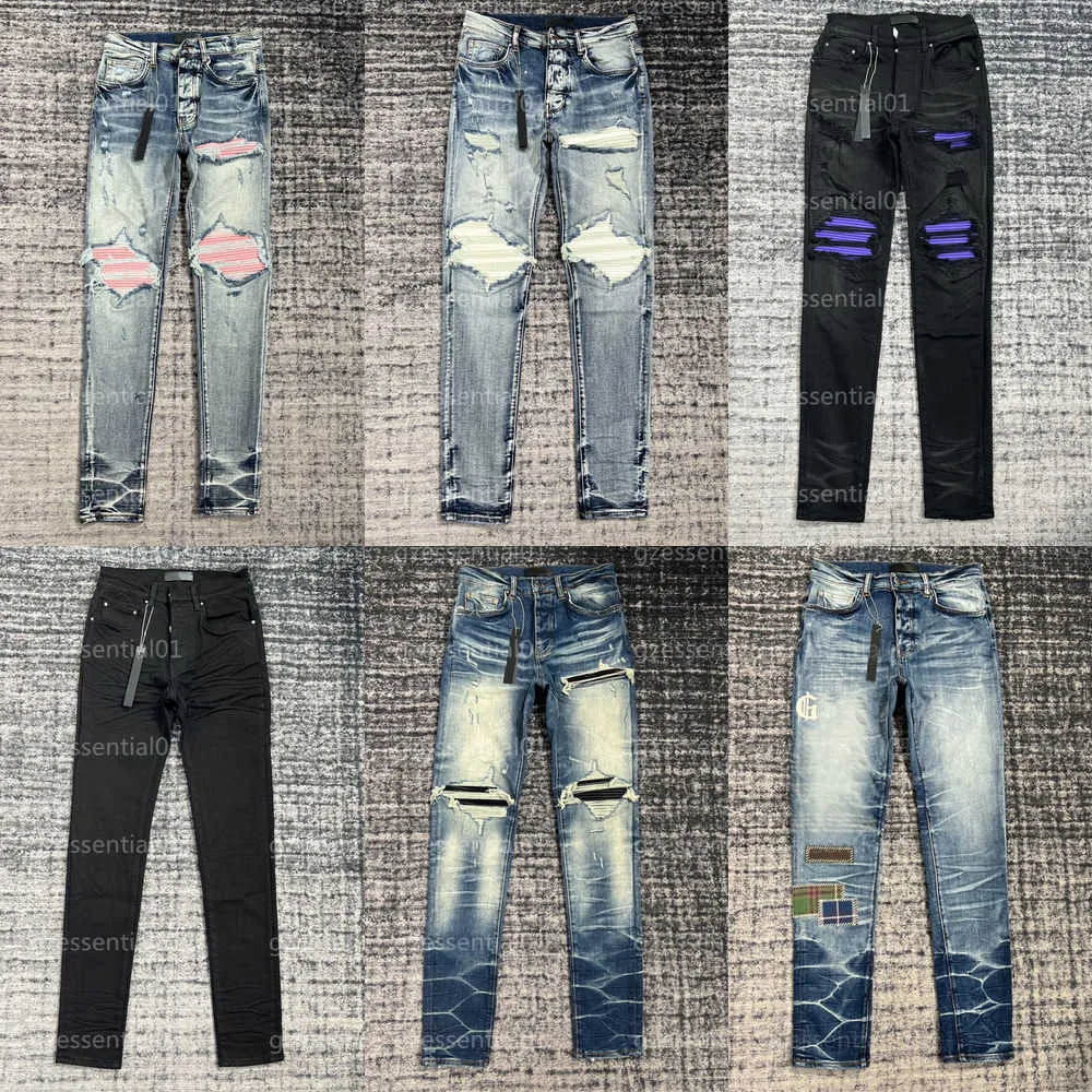 Men s Designer Jeans Stretch Skinny Denim Pants High Quality Straight Leg Jeans Casual Trousers Black