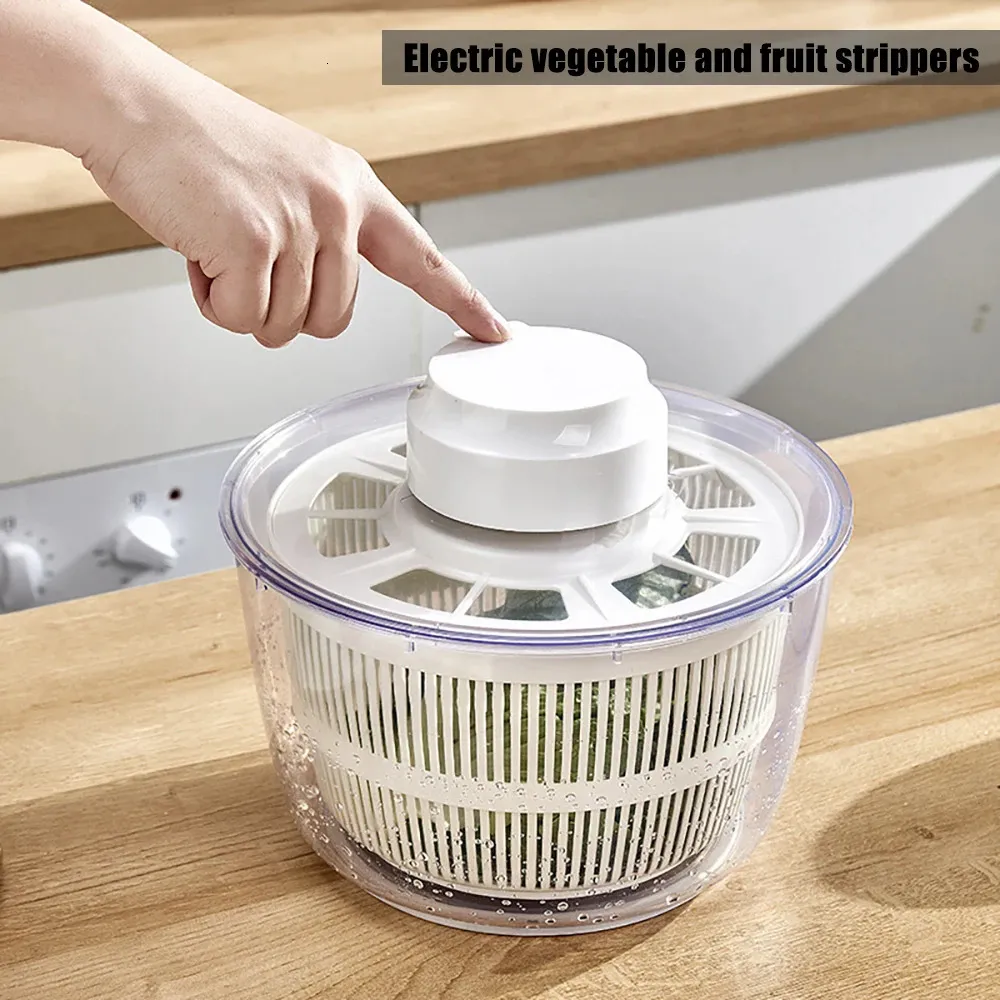 Vegetable Dehydrator Vegetables Salad Spinner Lettuce Leaf Fruit Drain Basket Dryer Hand Crank Kitchen For Washing Home Gadget 240104