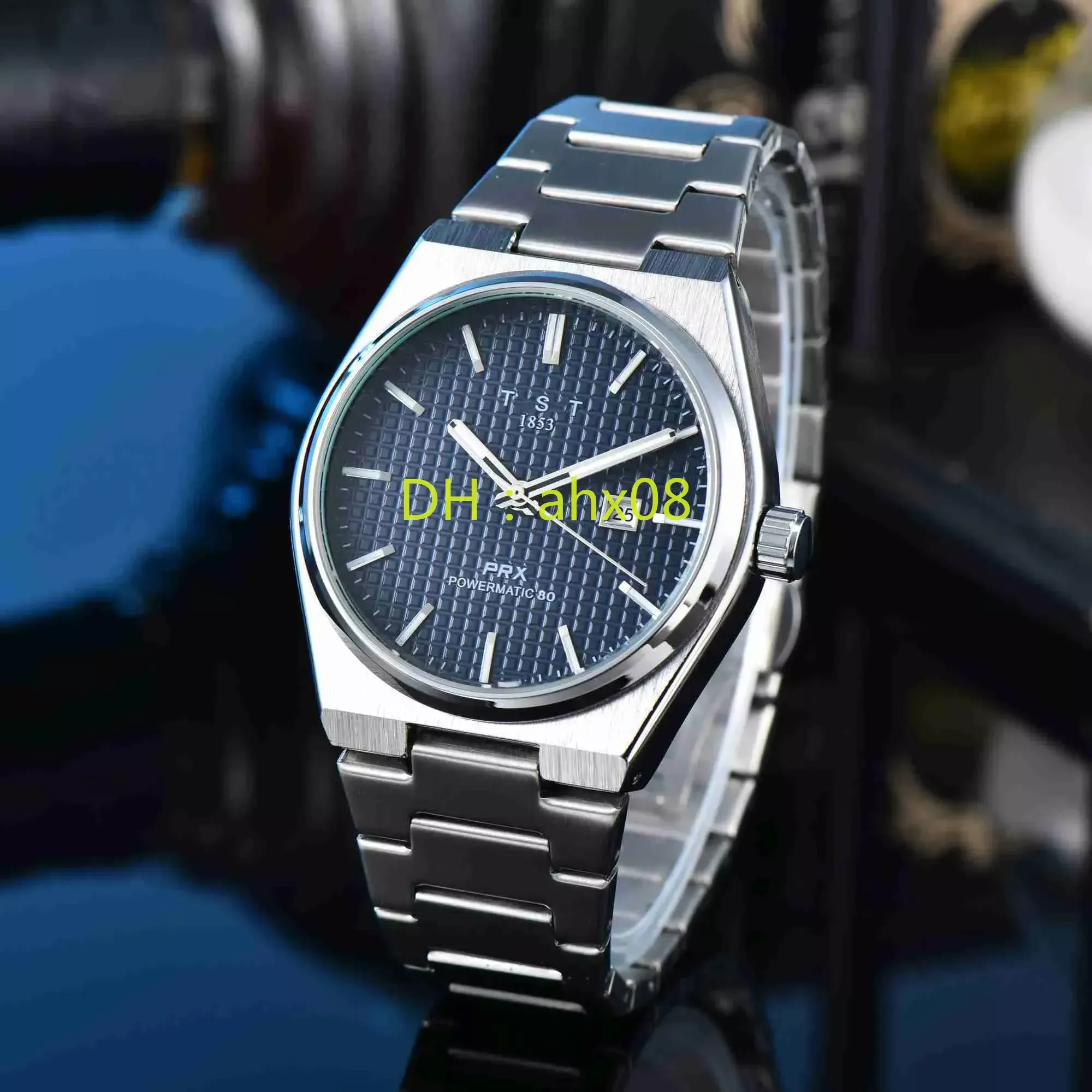 Wristwatches Fashion Watches for Men Brand PRX Quartz Movement Auto Date Steel StrAP Blue White Multiple Colors Male WristQ231123