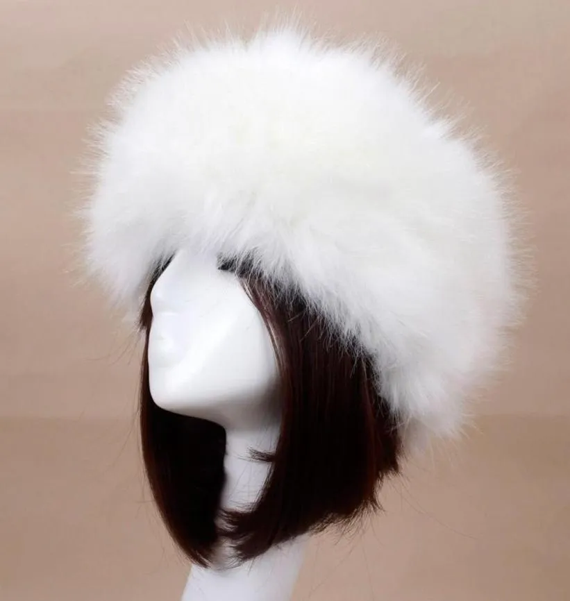 Woman y Fur Empty Top Hat Russian Warm Cap Faux Headband Ladies Winter Thick Ear Muff Beanie/Skull Caps4111400