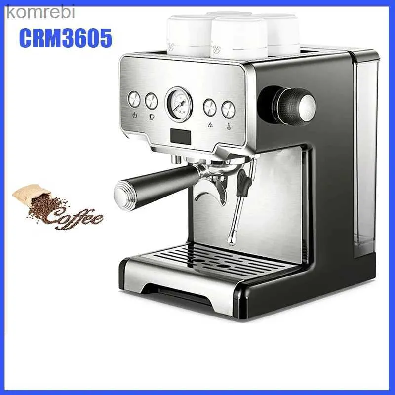 Coffee Makers CRM3605 Coffee Maker Espresso Maker Semi-Automatic Pump Type Cappuccino Milk Bubble Maker CM6863 for Home Italian Coffee MachineL240105