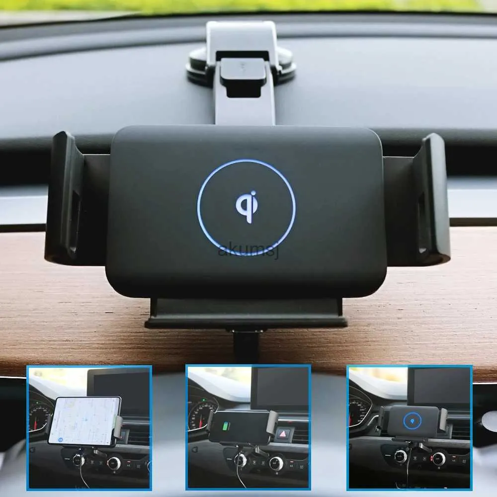 Wireless Chargers Automatic Clamp Horizontal navigation bracket Car Wireless Charger For Galaxy Fold Z Fold 5 4 3 S22 Ultra Holder YQ240105