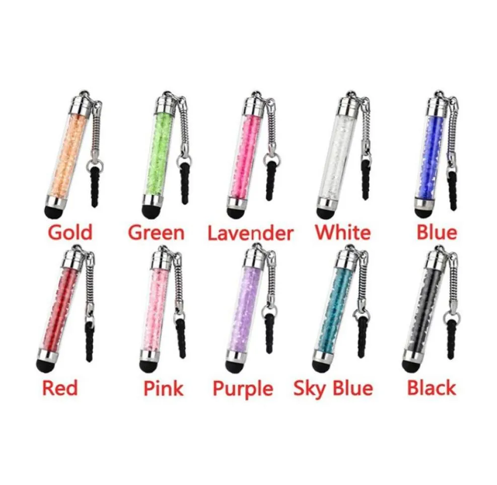 Crystal Capacitive Stylus pekskärmspenna med Sling för I Phone Samsung Tablet 6475089