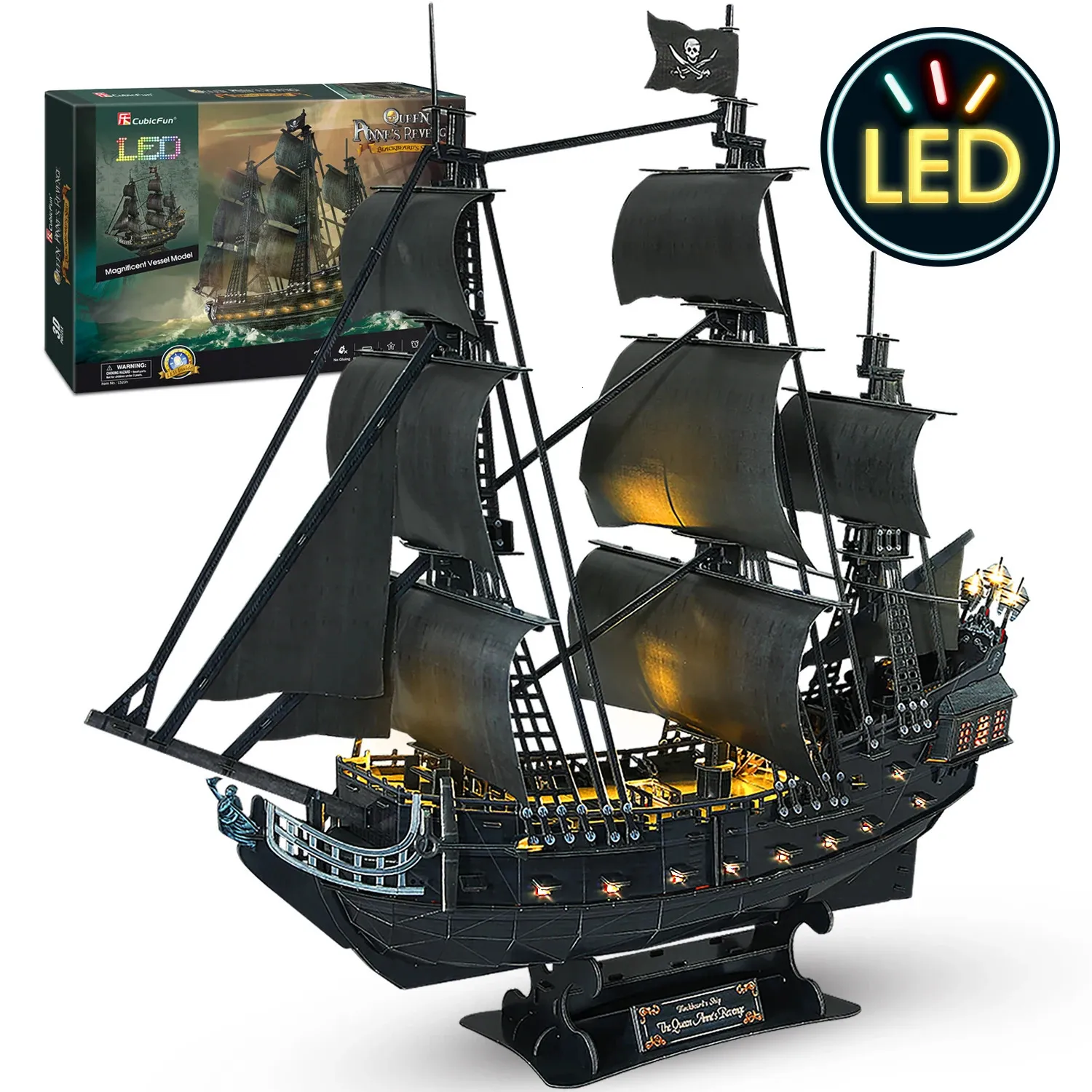 Premium Pirate Ship 3D Model Kit - Detailed Scale Replica