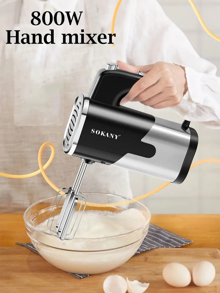 800W Electric Food Mixer Double Sticks Egg Beater Knead Dough 5 Speeds
