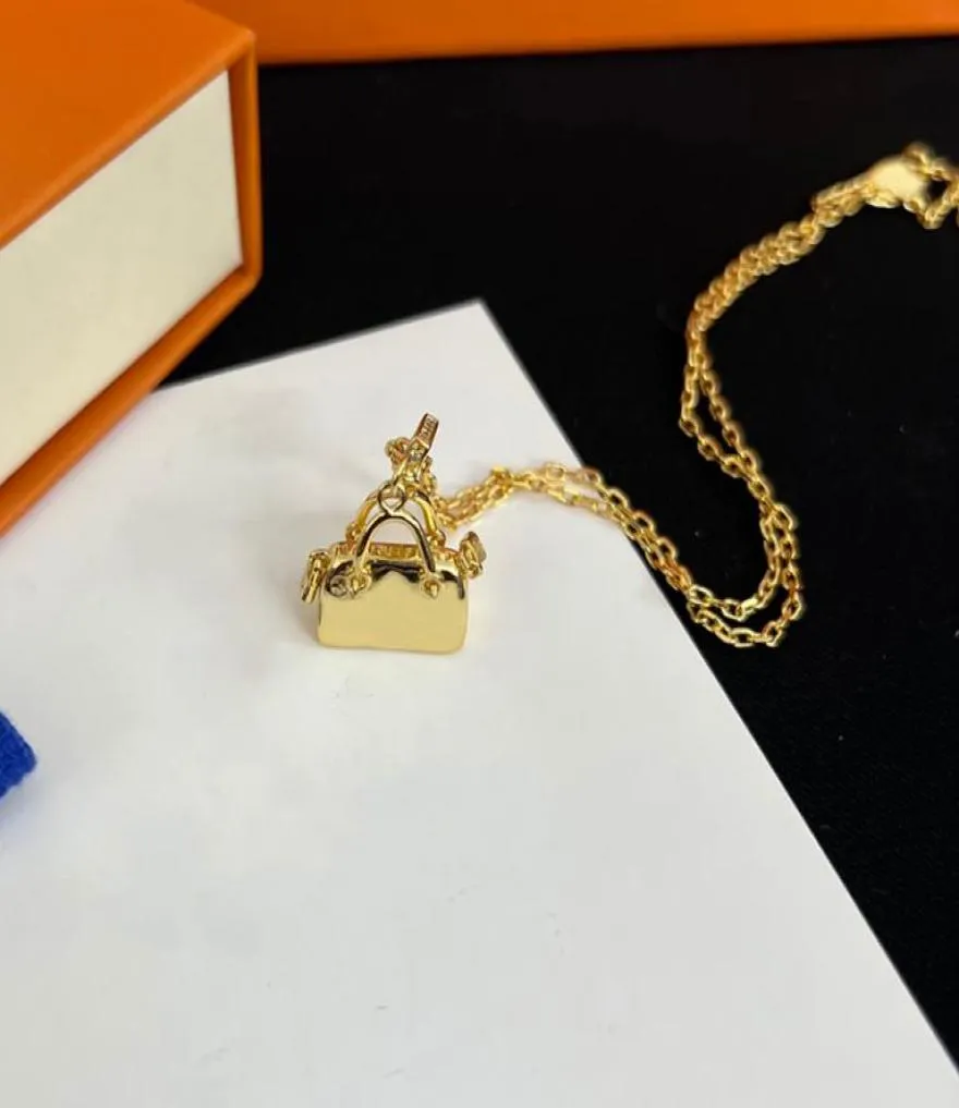 Designer Gold Long Pendant Necklaces For Women Luxurys Designers Bag Necklaces Choker Letter L Fashion Jewelry With Box D2202121Z3373405