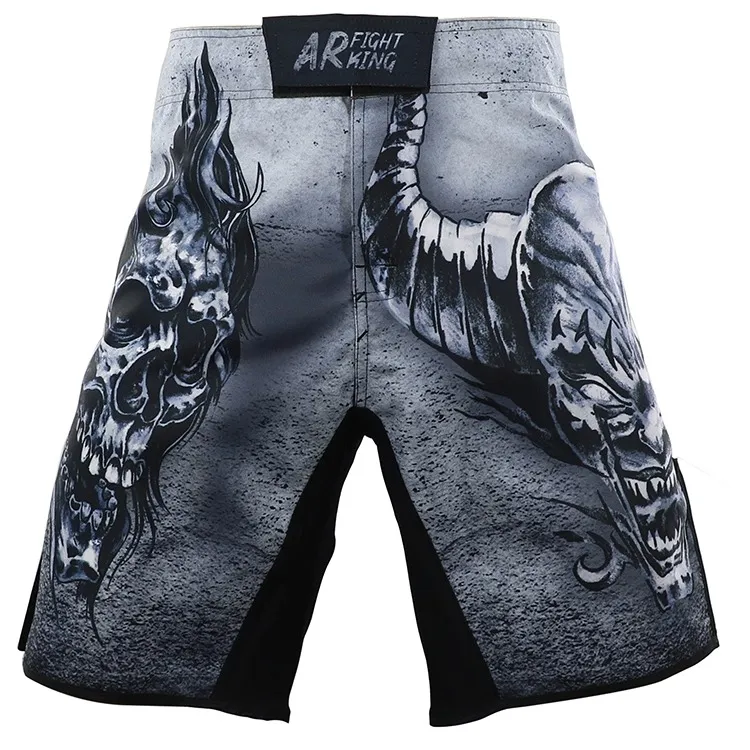 Bull Head Demon King Vrije tijd Boksen Muay Thai Shorts Sport Fiess Vechten Sneldrogend Kicks MMA Sanda Hardlopen Heren Jujutsu Judo Print