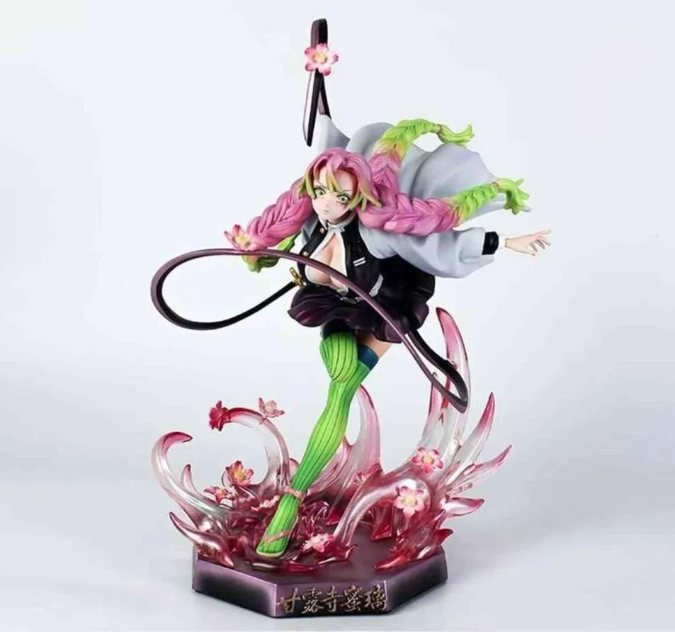 Anime kimetsu no yaiba figura kanroji mitsuri anime figura de ação pvc brinquedo gk jogo estátua modelo colecionável boneca brinquedo h11059099949