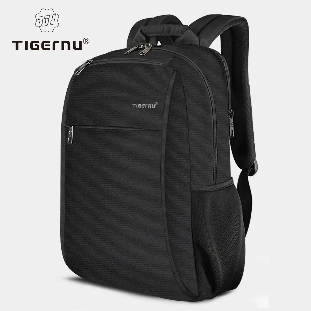 Tigernu Anti Fouling Mode 15,6 pouces Sac à dos pour ordinateur portable Hommes Matériau imperméable avec port de chargement USB 4.0A Sac de voyage Casual 240104