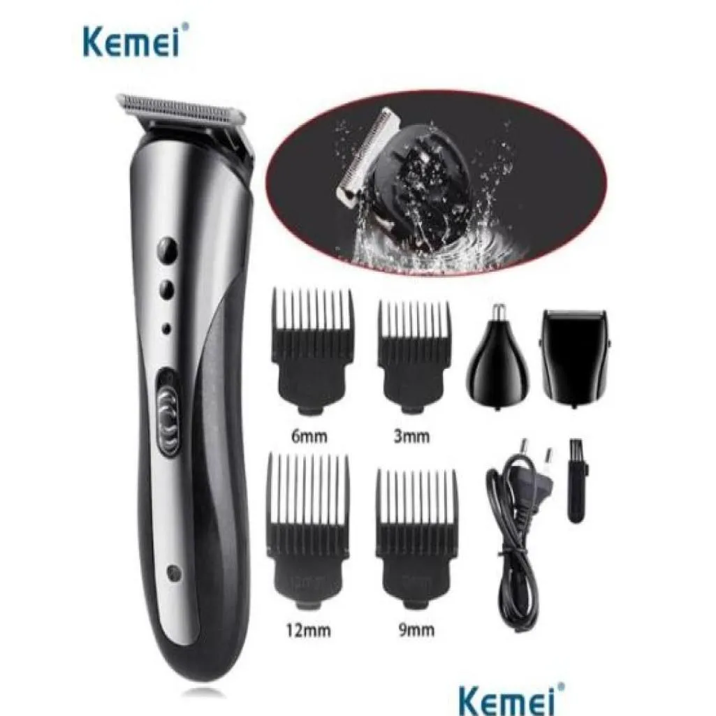 ヘアトリマーkemei 3 in 1電動シェーバー充電式ノーズクリッパープロフェッショナルビアードレイザーハインKM-14075302774ドロップデリバリー製品DH5am