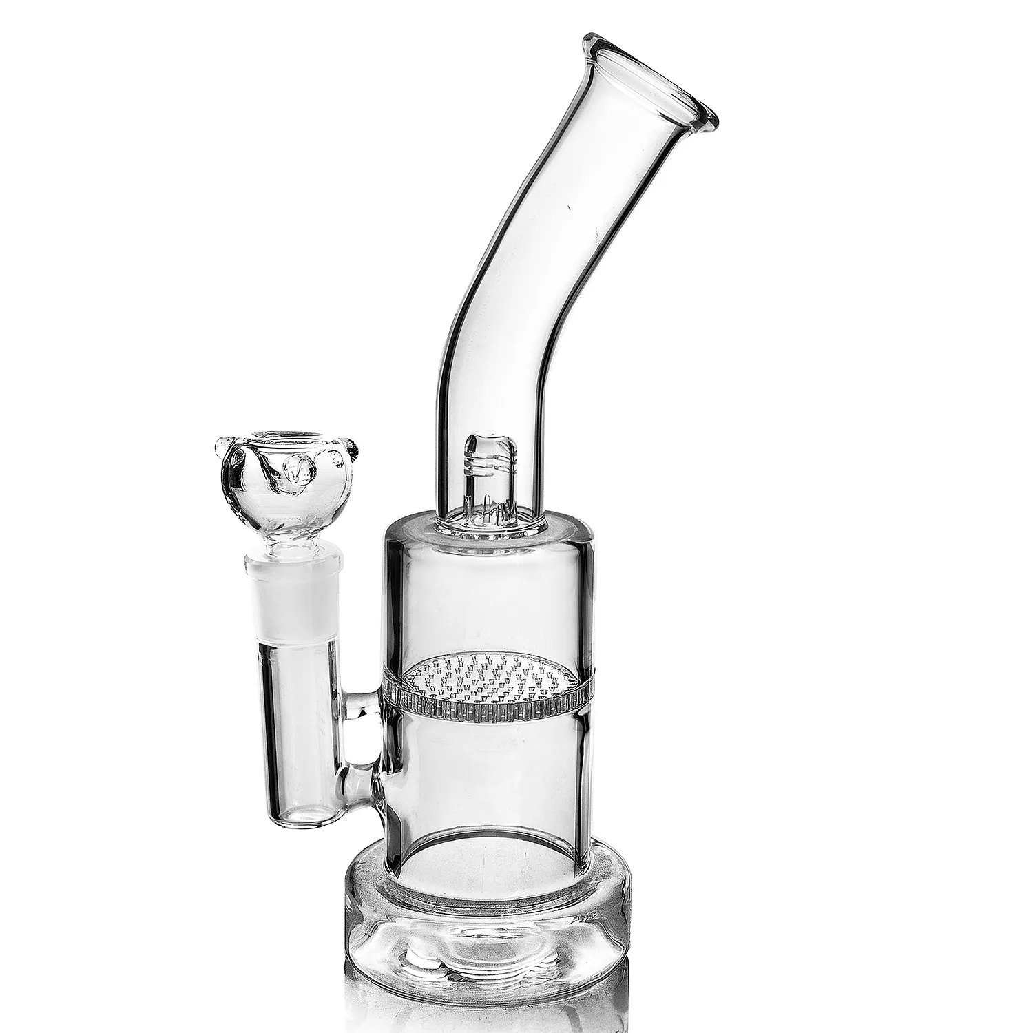 Blu trasparente 18 mm giunto a nido d'ape percolato bong bong in vetro dab rig tubi dell'acqua riciclatore piattaforme petrolifere inebrianti narghilè tubo in linea perc 14mm