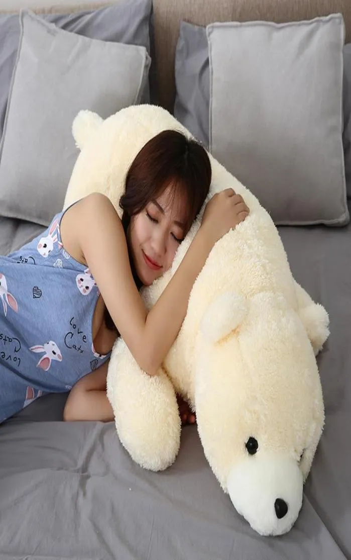 Dorimytrader Lovely Soft Animal Polar Bear Plush Toy Giant Stuffed Cartoon Bears Doll Pillow Christmas Gift 31inch 80cm DY505263256052